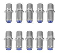 DOITOOL 20 conectores coaxiales tipo F - Adaptador de conector F de fácil instalación para cable de antena de televisión - Accesorios metálicos para cable coaxial para acoplamiento de señal de TV