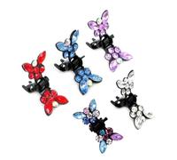 DOITOOL 20 Mini Pinzas de Pelo Nudo de Cristal de Imitación para Niñas, Accesorios Cabello, Garra Pequeña para Peinados y Coleta Color Aleatorio