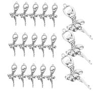 DOITOOL 20 Piezas Accesorios colgantes de aleación para chicas de ballet Joyas que hacen encanto colgantes de bailarina encantos de ballet boda Joyería de bricolaje Aleación de zinc Plata