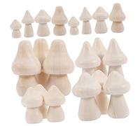 DOITOOL 20 Piezas Champiñones de Madera Naturales sin Terminar para Manualidades Diy Mini Ornamentación para Pintar Juguete Infantil de Madera para Ejercicios y Decoración Personalizada