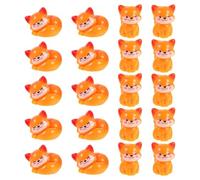 DOITOOL 20 Unidades Figurita Pequeña de Animalito de Resina Naranja, Mini Decoración de Escritorio y Espacio de Trabajo, Adorno Kawaii para Hogar y Manualidades