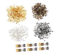 DOITOOL 2000 piezas Cuentas de Tubo de Cobre para Joyería Cuentas de Crimpado Resistentes y Duraderas Accesorios DIY para Pulseras Collares y Pendientes Surtido Cuatro Colores