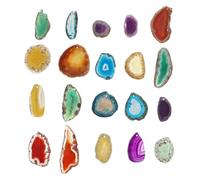 DOITOOL 20piezas Rebanadas Naturales De Ágata Para Hacer Pulseras y Pendientes Decoración Creativa Para Hogar y Manualidades Artísticas