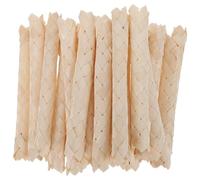DOITOOL 24 Piezas Juguete Masticable de Madera Colgante, Doble Capa | Cuerda y Bloques de Madera, Fibras Naturales Khaki, para Jaula y Entrenamiento de Periquitos