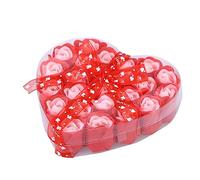 DOITOOL 24 Piezas pétalos de rosa perfumados jabón de baño perfumado rosa gel baño regalos rosa de jabón rosa para la ducha en forma de corazon Jabon de baño caja de regalo