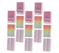 DOITOOL 24piezas Bolsas de Obsequio de Papel Coloridas para Fiestas y Regalos Base Cuadrada para Dulces y Regalos Pequeños