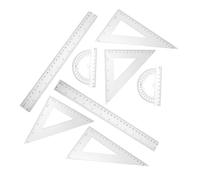 DOITOOL 2juegos Escuadras Regla Transparente para Matemáticas Incluye Transportador De Ángulos y Regla Geométrica Triangular para Dibujo Técnico y Escuela