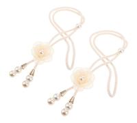 DOITOOL 2piezas Alzapaños para Cortinas De Cuerda Alzapaños con Flores Rústicos Decorativos para Dormitorio Baño y Guardería Trenzados Bohemios para Cortinas Transparentes