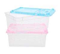 DOITOOL 2piezas Caja De Cría De Gusanos para Reptiles Portátil Comedero Transparente Ventilado para Geckos y Serpientes Jaulas Domésticas