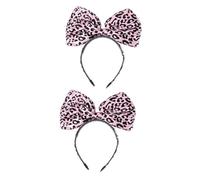 DOITOOL 2piezas Gothic Leopard Pattern Headband with Bowknot for Halloween Party Creative Hair Accessory for Women
