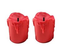 DOITOOL 2piezas Luz De Vela Electrónica Led De Simulación Sin Llama Velas Paquete Cáscara Roja Luz Roja Decoración Para Fiestas Bar o Hogar