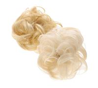 DOITOOL 2piezas Moño Postizo Desordenado De Pelo Rizado Extensiones De Coleta Sintética y Cosplay Accesorios De Pelo Para Mujeres