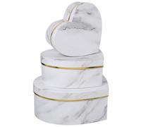 DOITOOL 3 Piezas Cajas de Regalo Decorativas de Cartón con Forma de Corazón de Cajas Vacías para Almacenamiento de Joyas y Cosméticos Embalaje con Diseño de Mármol para Bodas y Cumpleaños