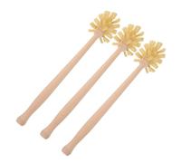 DOITOOL 3 Piezas Cepillo de Limpieza Profunda para Baño con Mango Largo de Madera y Fibras de Sisal, Escobilla Grande Adecuado para Baños y Sanitarios Públicos