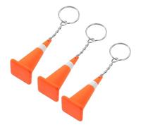 DOITOOL 3 Piezas Llavero para Uso Diario y Fiestas Temáticas de Construcción de Cono de Tráfico Mini de Silicona y Acero Inoxidable , Accesorio Ligero y Versátil Diseño Realista