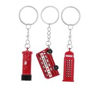 DOITOOL 3 Piezas Llaveros Vintage de Londres con Autobús Cabina Telefónica y Buzón Recuerdos de Viaje del Reino Unido Decoración Clásica para Coleccionistas y Amantes del Turismo