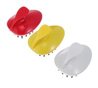 DOITOOL 3 piezas masajeador de cuero cabelludo cepillo de champú de palma manual cepillo de lavado de la cabeza cepillo exfoliador para cabello seco dañado mejorar el crecimiento del cabello colores surtidos