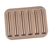 DOITOOL 3 Piezas Molde para Hornear de 6 Cavidades, Molde de Metal Antiadherente para Pasteles y Galletas, Color Dorado, Reutilizable y Apto para Horno, Microondas y Lavavajillas, Adecuado