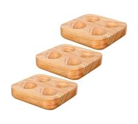 DOITOOL 3 Piezas Unidades Bandeja para Huevos de Madera Organizador Compacto de Compartimentos Resistente Golpes Almacenamiento Seguro para Refrigerador y Encimera de Cocina
