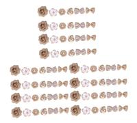 DOITOOL 3 Series Lazos De Yute Natural Con Flores De Lino Para Manualidades Diy Decoración De Boda Y Navidad Estilo Rústico Color Madera Conjunto 24 Piezas*3