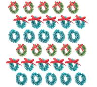 DOITOOL 30 Piezas Mini Guirnalda Navideña de Sisal Seda para Decoración de Árbol de Navidad Diseño Artesanal y Tamaño Compacto para Adornos Festivos