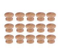 DOITOOL 30 Unids Pomo armario madera tiradores de muebles del cajón madera perillas de muebles Forma de Seta perillas del gabinete con Tornillos (2,8 x 2,8 x 2,4 cm, pequeños)