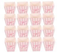 DOITOOL 30piezas Cajas de Decoración para Fiestas Color Blanco Lazo de Cinta Cajas de Papel para Refrigerios para Shower y Noches de Cine Contenedores para Palomitas de Varios estilos
