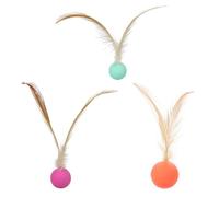 DOITOOL 3pcs Divertido Gato Saltando Bola Gato Dentado Interactivo Gatito Juguete Gato Casa Teaser Pelota Elástica para Gatos Masticar Gato Teaser Mascotas Accesorios Pelota Gato Flummi
