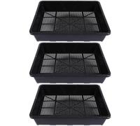 DOITOOL 3piezas Bandejas para Semilleros Bandejas Cultivo con Orificios Ventilados Accesorios Jardín Resistentes y Ligeras para Balcones y Huertos Urbanos