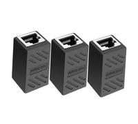 DOITOOL 3piezas Conector De Adaptador Ethernet Compatible Cables De Cate y Acoplador Hembra Hembra para Extensor De Cable De Internet
