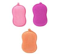 DOITOOL 3piezas Esponja Exfoliante De Ducha Cepillo De Baño Doble Cara Para Adultos y Bebés Limpieza Suave y Eficaz Aleatorios