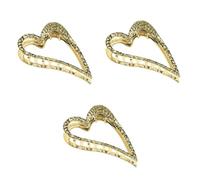 DOITOOL 3piezas Garras Para Cabello Forma De Corazón Metálicas Doradas Sujetadores Duraderos y Ligeros Para Mujer Para Uso Diario y Ocasiones Especiales