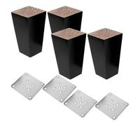 DOITOOL 4 Patas de sofá para Muebles, de Madera Cuadrada de 10 cm, de Repuesto para otomana, cómoda, Mesa de Centro, sillón o sofá.