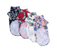 DOITOOL 4 Piezas Camisas para Perros Pequeños de Verano con Estampado Hawaiano de Piña Manga Corta de Ropa Casual para Mascotas Fiestas y Campamentos
