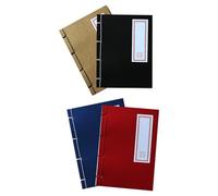 DOITOOL 4 Piezas Cuadernos Vintage con Tapa Dura Estilo Chino para Caligrafía Papel Portátil para Escritura Bocetos y Notas Oficina o Escuela