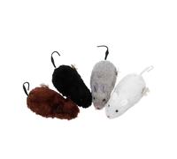 DOITOOL 4 Piezas Juguetes para Gatos Ratones de Peluche con Mecanismo de Cuerda Unidades Interactivos sin Baterías Juguetes de Ejercicio para Gatitos con Movimiento