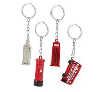 DOITOOL 4 Piezas Llavero Aleación con Colgantes Vintage Estilo Británico Diseño Londinense para Bolso y Mochila Accesorios Duraderos y Únicos para Mujeres