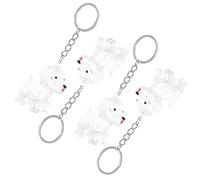 DOITOOL 4 Piezas Llavero Dije de Coleccionista de Pelo de Perro, Cápsula | ABS, Sellado Hermético, Diseño Transparente y Forma de Huevo, para Mochila y Uso Llave