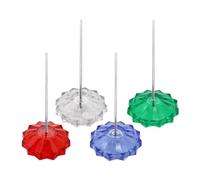 DOITOOL 4 piezas Porta Notas y Recibos con Base Plástica Redonda Varilla Metálica para Escritorio Soporte de Memorias para Restaurantes Hoteles y Hospitales Colores Rojo Azul Verde y