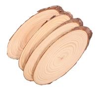 DOITOOL 4 piezas Rodajas de Madera Ovaladas Naturales Slices para Manualidades Decoración Rústica para Bodas y Arte DIY Madera sin Acabado