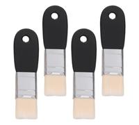 DOITOOL 4 Pinceles Planos de Nailon para Acuarela y Óleo, Mango Corto de Madera, Tamaño Pequeño, Pinceles de Detalle Portátiles para Manualidades y Pintura Artística al Aire Libre