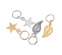 DOITOOL 40 Piezas Colgante De Uñas Colgante De Pelo Joyería De La Peluca Colgante Estrella Esposas Para El Cabello Pinzas Para El Cabello De Metal Pinzas De Cabello Aleación Hojas Tejer