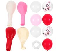 DOITOOL 40 Piezas Conjunto de Globos de Látex para Fiesta de San Valentín Decoración Colgante Rojo Rosa y Blanco con Brillo para Bodas y Celebraciones Románticas