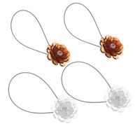 DOITOOL 4piezas Alzapaños Magnéticos para Cortinas de Acrílico con Flores Clips para Sujetar Cortinas de Ventana Decoración para Salas de Estar y Fiestas