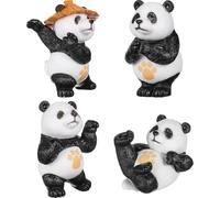 DOITOOL 4piezas Modelo Panda Fitness Adorno De Panda para Escritorio Figura De Pequeña Adorno De Miniatura para Manualidad De Decoración del Hogar Mesa