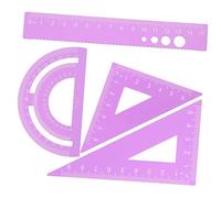 DOITOOL 4piezas Regla De Metal para Estudiantes Herramienta De Matemáticas De Reglas De Aleación De Aluminio Oficina y Bricolaje Incluye Escuadra y Transportador