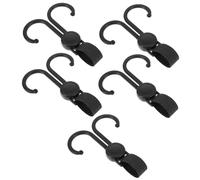 DOITOOL 5 Ganchos Dobles Giratorios para Cochecito Multiusos en Negro Material Pp y Poliéster, Gancho Ajustable para Cochecito y Scooter Eléctrico en Casa