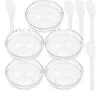 DOITOOL 5 Juegos Juego de Cuencos de Vidrio para Mezclar Mascarillas Faciales y Aceites Esenciales, Tazón Pequeño Tacto Cómodo y Diseño Moderno para Cuidado Cutáneo