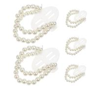 DOITOOL 5 piezas Pulseras de Muñeca de Perlas Artificiales para Bodas Accesorio de Damas de Honor Diseño DIY Bandas Elásticas para Corsajes de Muñeca Decoración Elegante y Romántica
