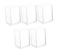 DOITOOL 5 Piezas Soporte de pluma acrílico transparente Soporte de bolígrafo para escritorio titular de marcador tazas de lápiz para escritorio portalápices lindo
